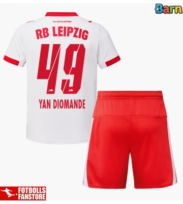 RB Leipzig Yan Diomande #49 Hemmatröja Barn 2025-26 Kortärmad (+ Korta byxor)